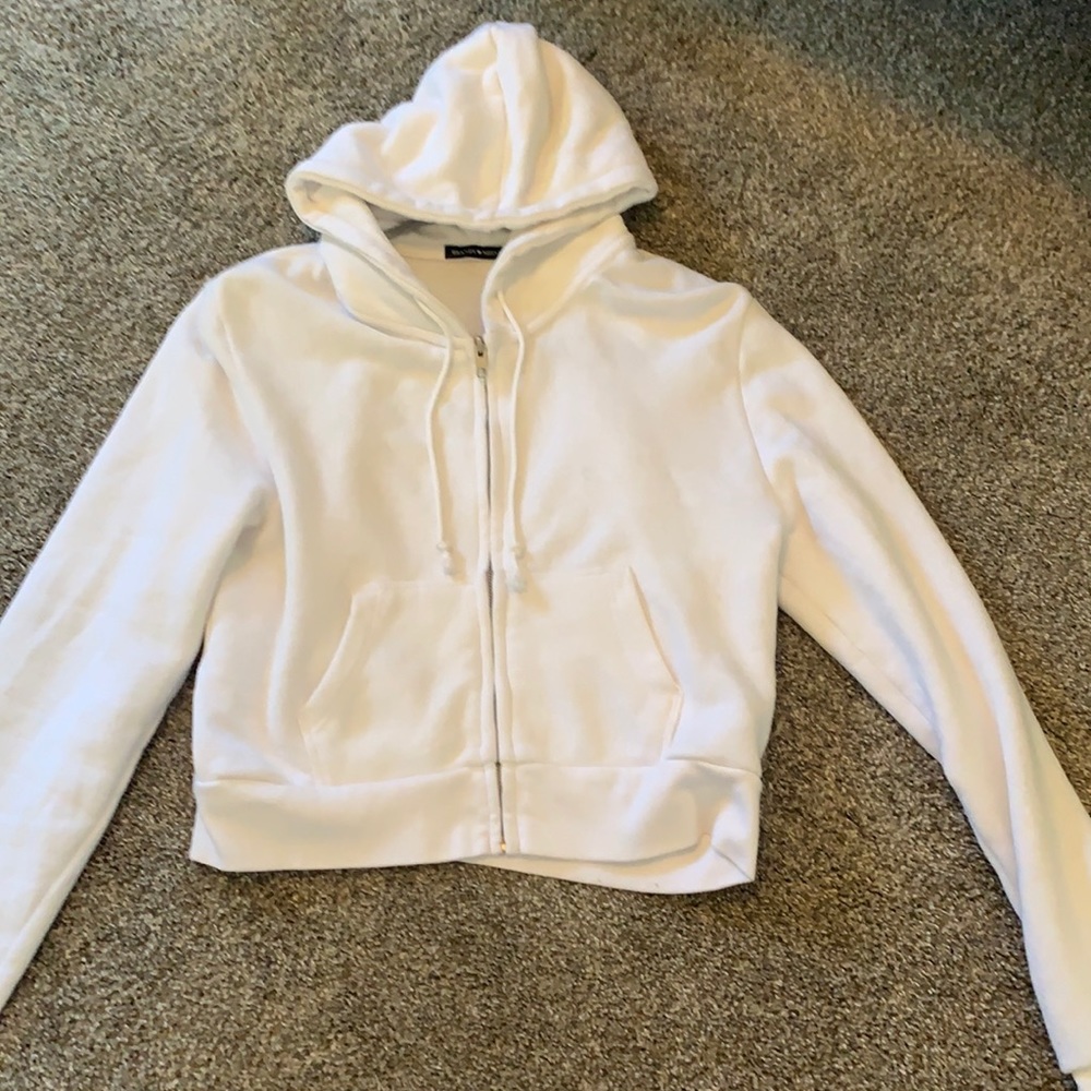 White Zip Up From Brandy Melville.